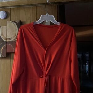 Chic Red Long-Sleeve Dress